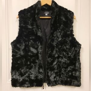 Baxis & Baxis Los Angeles Fabulous black fur valvet vest jacket full zip size L
